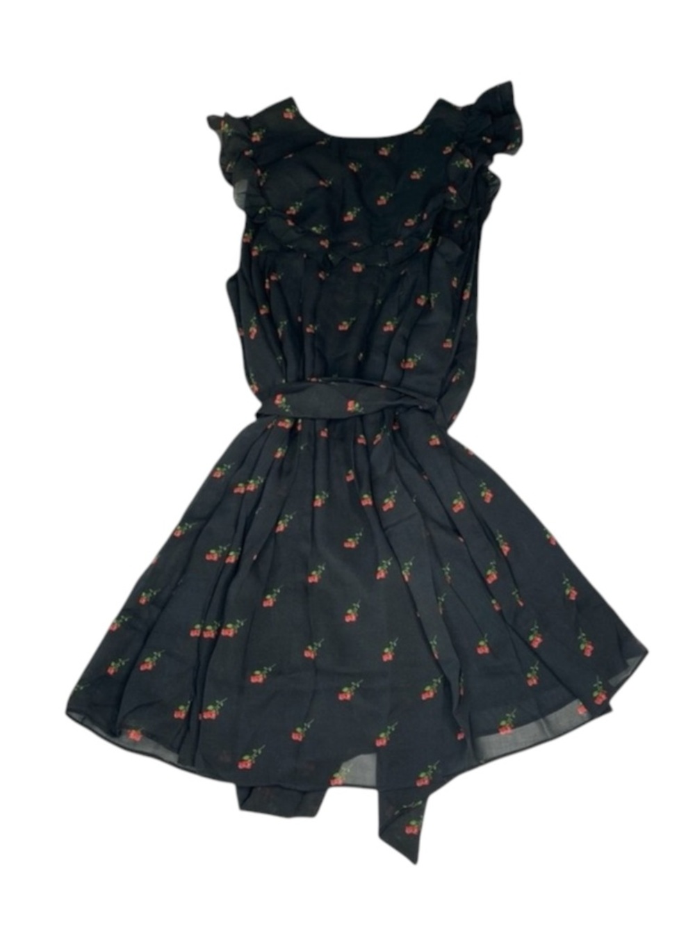 Deadstock: new Wildfox ꕥ Dolly Ruffled Mini Dress ꕥ Black Red Rose Print ꕥ Med ꕥ - Picture 6 of 16